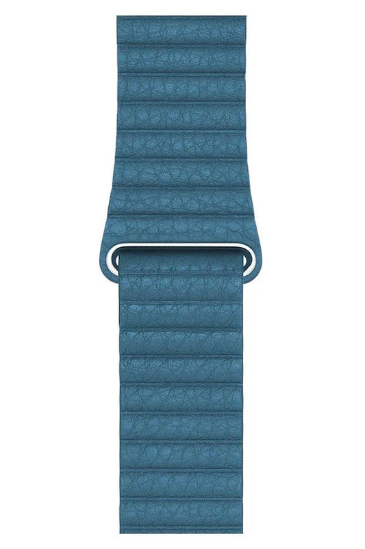 Curea Ceas Apple Watch Casual Leather Denim Blue - WATCHERS
